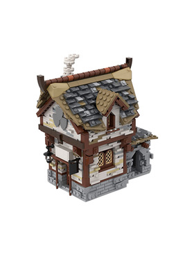 欧洲中世纪小酒馆酒吧旅馆餐厅驿站建筑MOC-66338拼装积木玩具