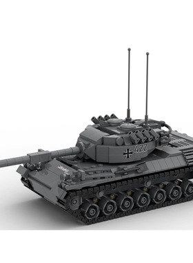 德国豹1主战坦克1:35装甲车军事模型礼物MOC-124518拼装积木玩具