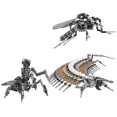 机械昆虫蜈蚣蚊子螳螂机甲模型礼物MOC拼装 高砖零件 积木玩具