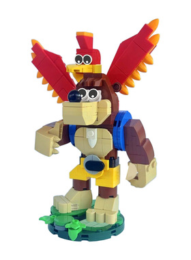 【高砖零件】游戏班卓熊大冒险小笛组合MOC-198710拼装积木玩具