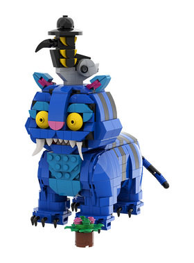 【高砖零件】K-POP猎魔女团萌宠老虎蓝色大猫咪MOC拼装积木玩具