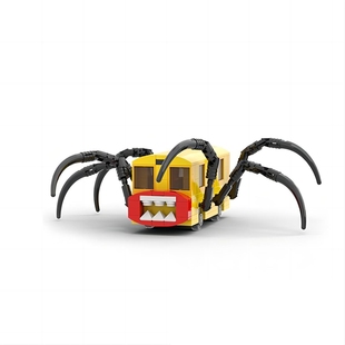 游戏变异查尔斯小火车校车巴士邪恶蜘蛛火车模型MOC拼装积木玩具
