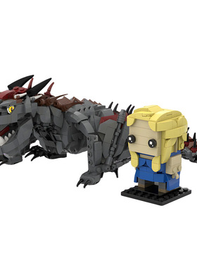 【高砖零件】权力的游戏丹妮莉丝与卓耿MOC-210930拼装积木玩具