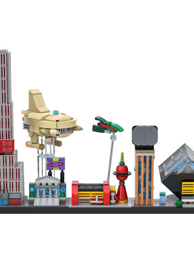 【高砖零件】飞出个未来天际线建筑模型MOC-85403拼装积木玩具