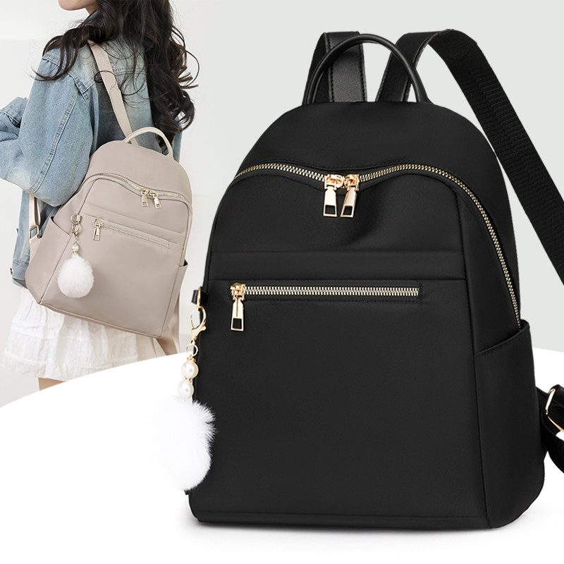 牛津布双肩包女2025新款时尚女式小背包女士帆布旅行包包旅游轻便