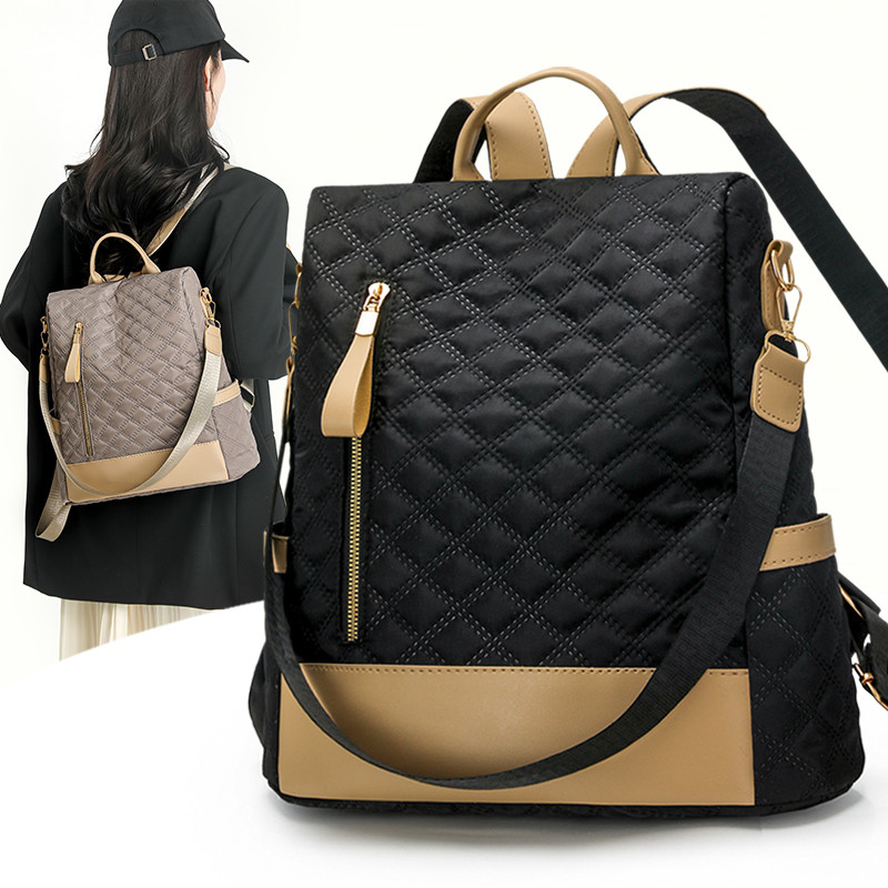 韩版潮流双肩包女时尚百搭牛津布包包轻便学生书包防盗旅行小背包