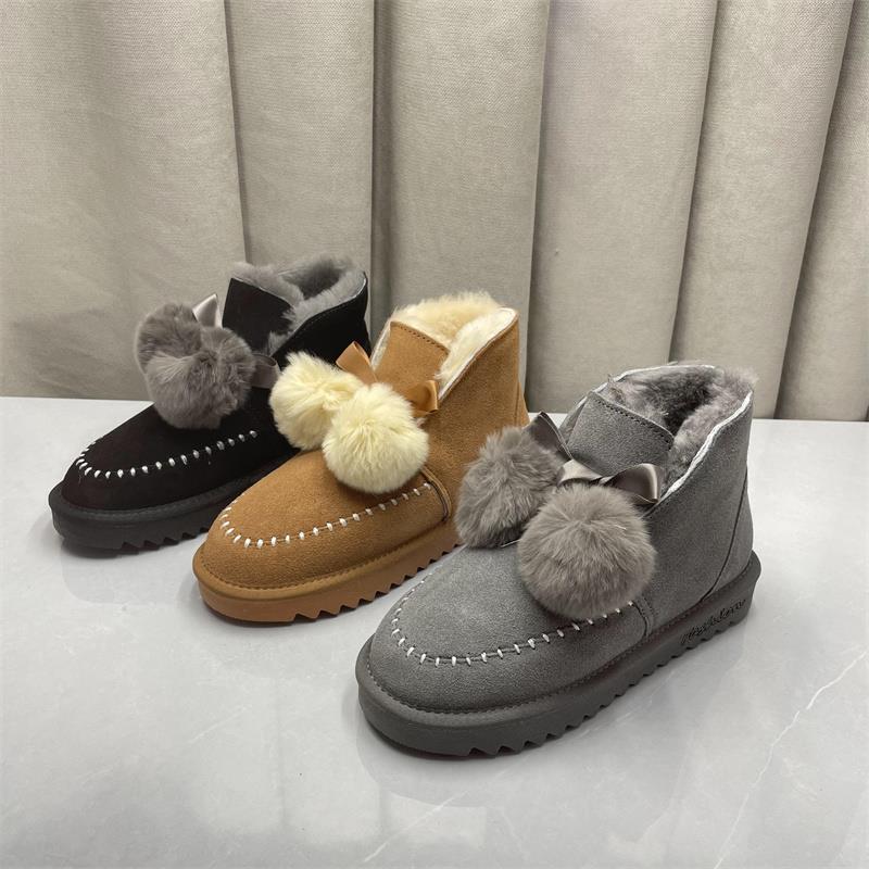 处理35 36小码羊皮毛一体雪地靴女新款加绒加厚秋冬季保暖棉鞋女