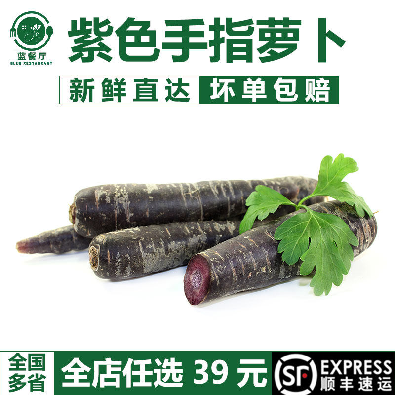 新鲜紫色手指萝卜餐厅沙拉配菜