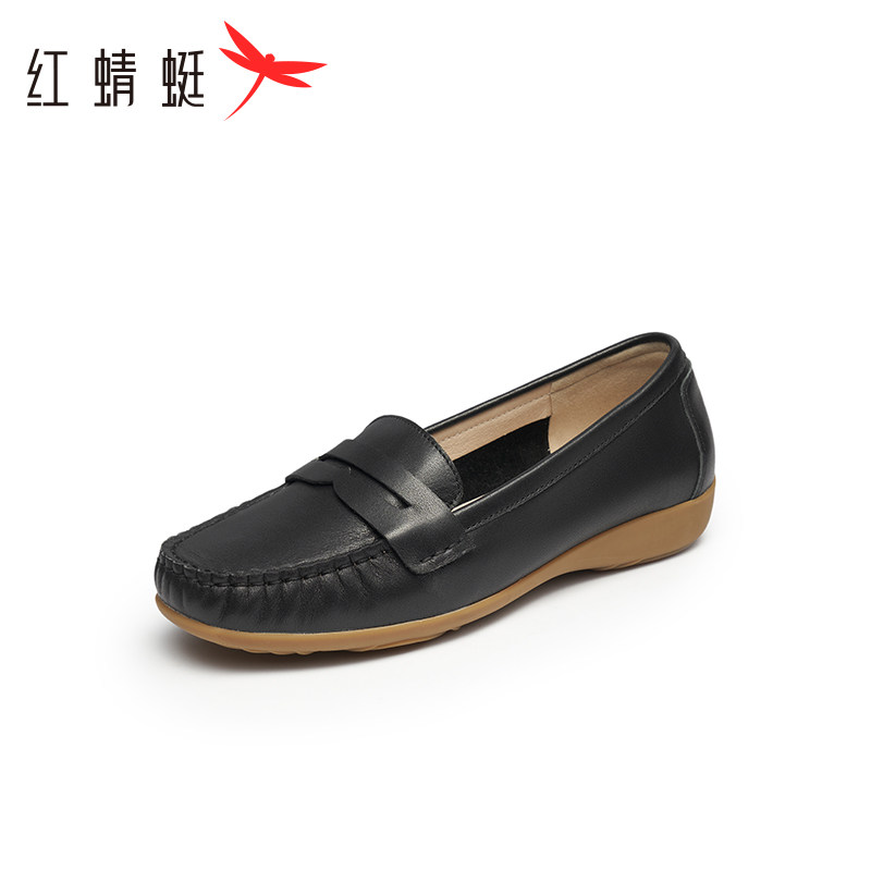 红蜻蜓皮鞋女秋季新款女鞋真皮