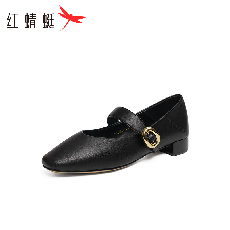 红蜻蜓单鞋女粗跟不累脚妈妈婚宴鞋子低跟鞋女士软底皮鞋断码清仓,女鞋,玛丽珍鞋,淘宝优惠券,粉丝福利购,淘宝优惠卷