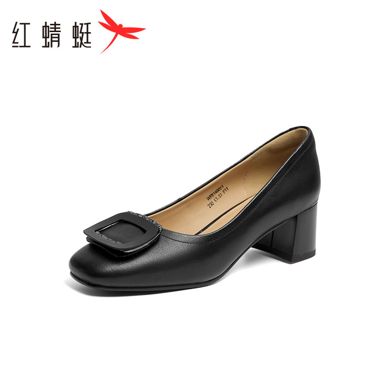 红蜻蜓女鞋妈妈单鞋春季软底中年女士皮鞋通勤气质工作鞋断码清仓
