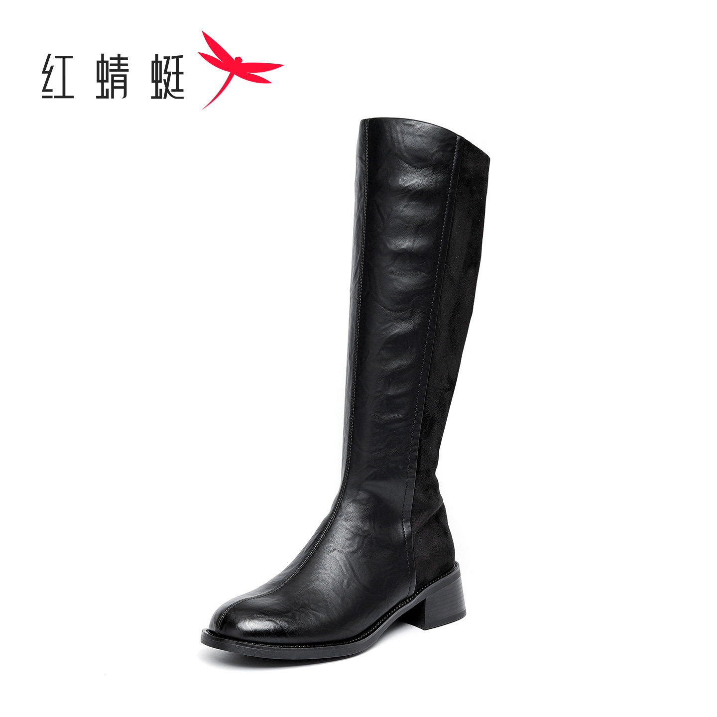 红蜻蜓长靴女冬季新款女鞋靴子厚底长筒靴显瘦皮靴高筒靴断码清仓