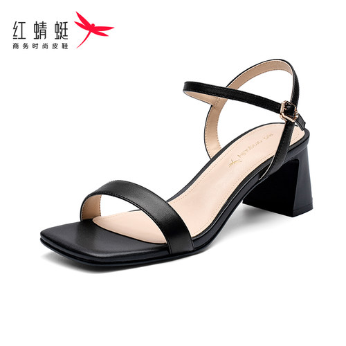 红蜻蜓凉鞋女夏季新一字扣带凉鞋