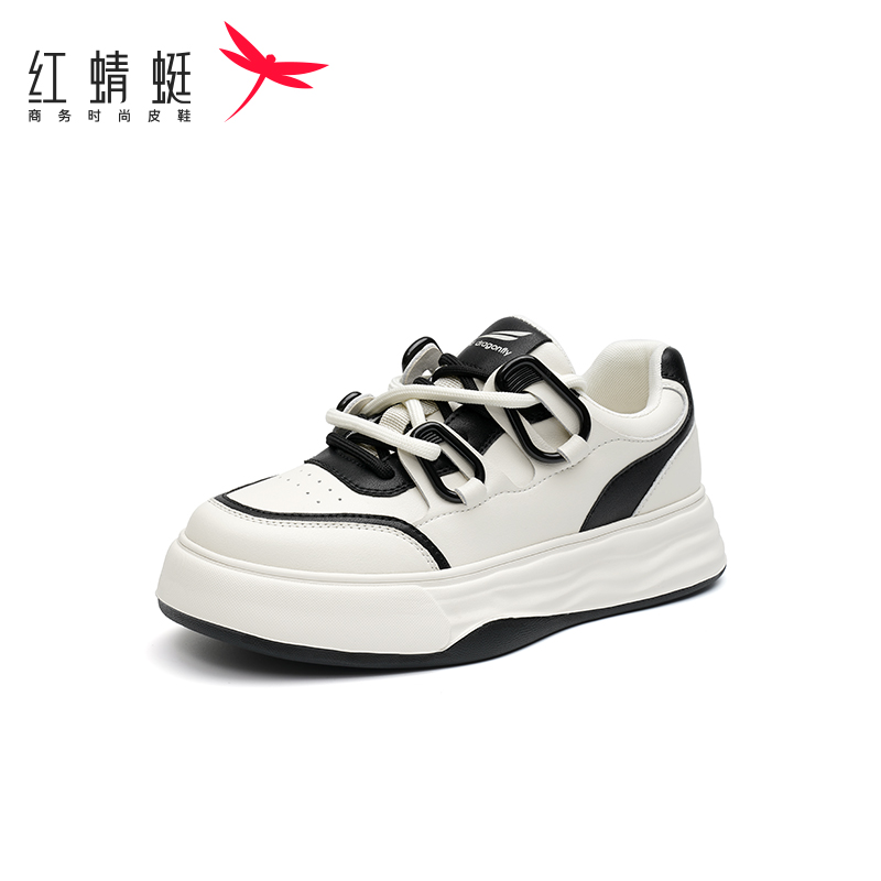 红蜻蜓女鞋厚底内透气小白鞋女新款秋季休闲轻便防滑板鞋断码清仓