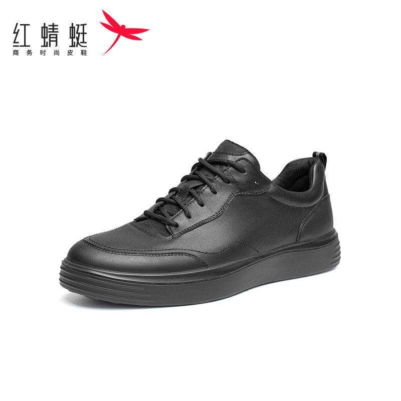 红蜻蜓男鞋秋冬新款真皮透气