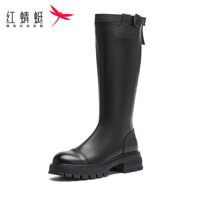 红蜻蜓长靴女新款秋冬正品