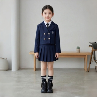 2026 新款女童校服套装韩系小西装连衣裙两件套小学生夏季园