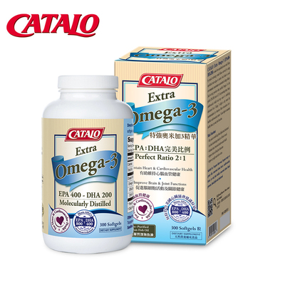 CATALO家得路成人高纯度深海鱼油omega3胶囊DHA正品300粒