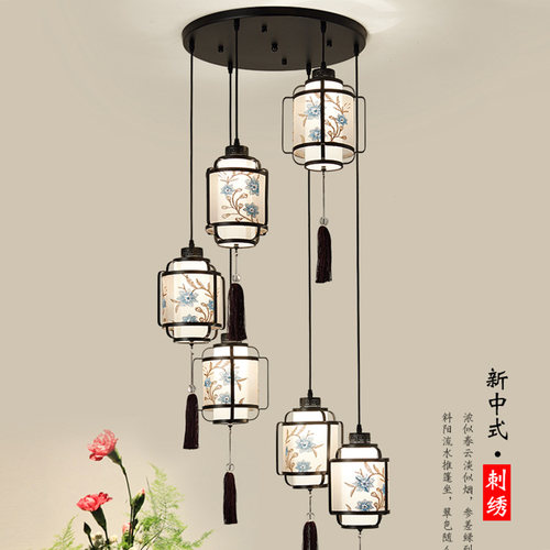 复式自建房旋转长线小吊线灯刺绣