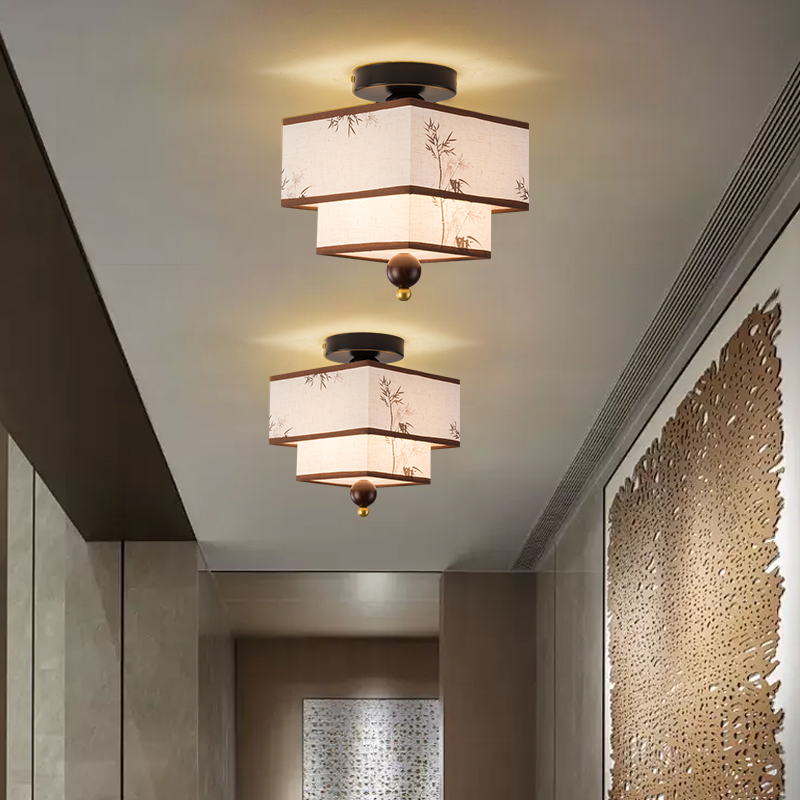 宋式美学玄关灯进门小吸顶灯