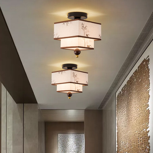 宋式美学玄关灯进门小吸顶灯