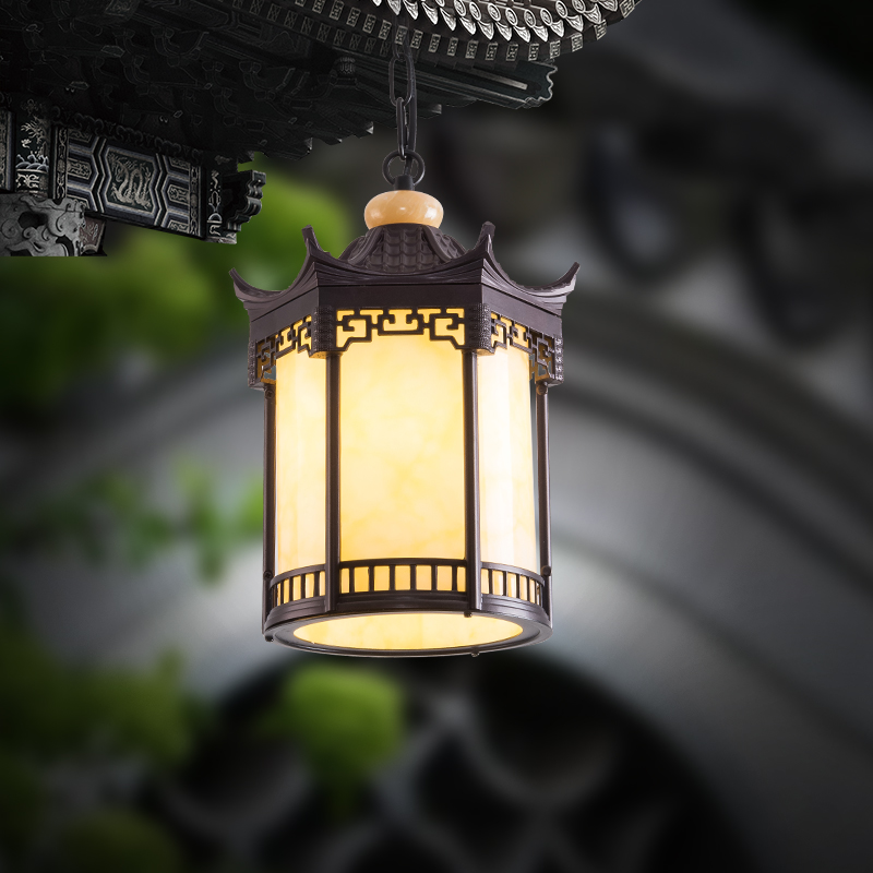 凉亭新中式庭院禅意防水小吊灯