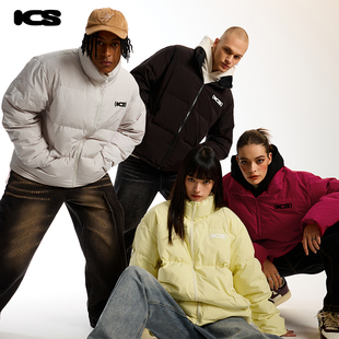 iconslab马卡龙90白鸭绒羽绒服立领美式设计感情侣CleanFit外套男