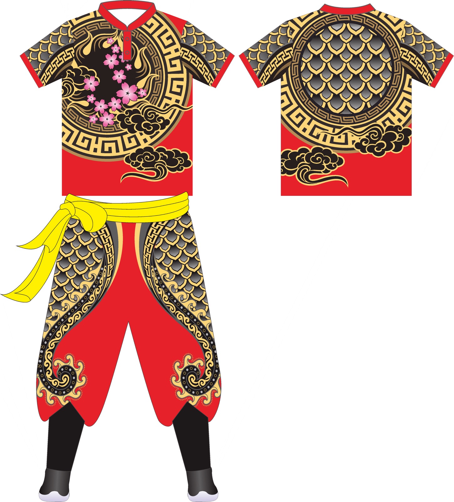 舞狮服装醒狮衣服套装短袖表演配件狮头龙狮醒狮佛山舞狮服装