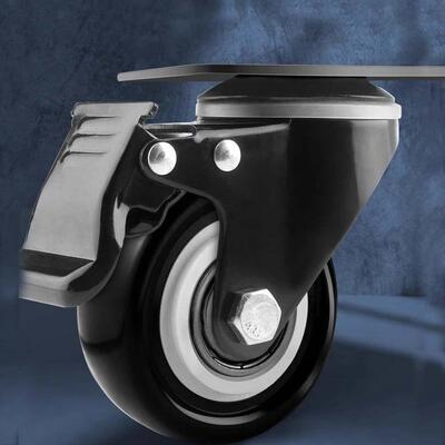 脚轮万向轮轮子1.5寸2寸3寸静音万象转向轮定向滚轮滑轮小号推车