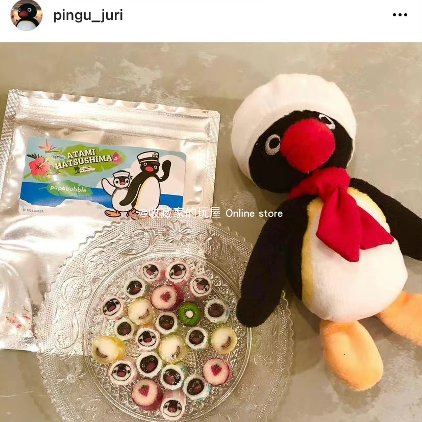 pingu企鹅家族毛绒挂件厨师发声