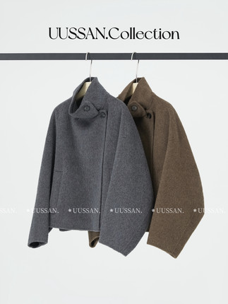 UUSSAN “玛黑区短款”高定苏力驼绒阿尔巴卡澳毛立领两穿大衣
