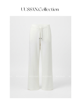 UUSSAN “雪糕暖暖裤”山羊绒软糯亲肤垂感松紧腰显瘦直筒长裤