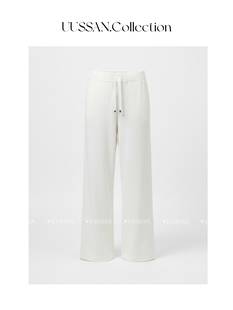 UUSSAN “雪糕暖暖裤”山羊绒软糯亲肤垂感松紧腰显瘦直筒长裤