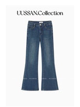 UUSSAN jbr*nd风腿精复古水洗微喇牛仔重要高弹女士喇叭美式