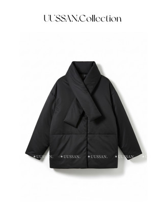 UUSSAN “零压小鹅包” 捷克进口超蓬白鹅绒围巾宽松解构羽绒服