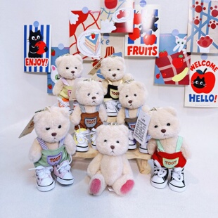 乖娃娃可爱运动鞋 小熊毛绒玩具钥匙扣挂件卡通包挂饰玩偶礼物