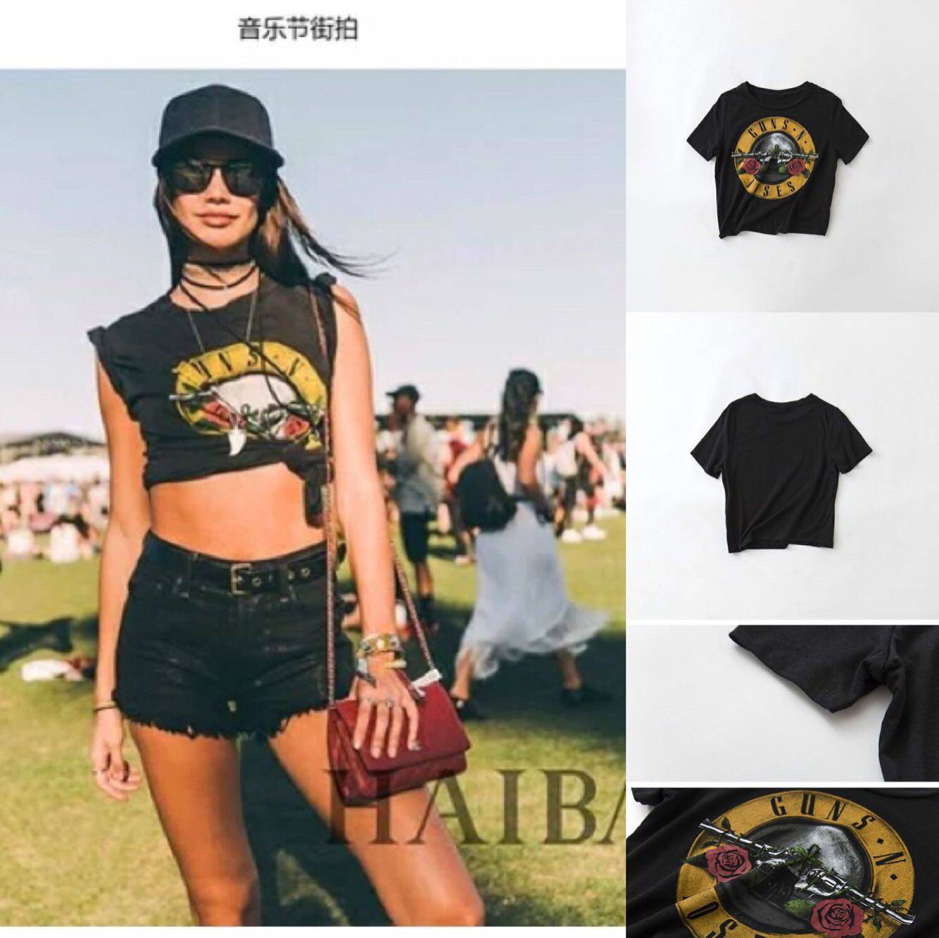 Guns N 'Roses Mei Shan Short sleeved tee have cash less than that is registered in the accountsin the Women's clothing/Boutique , T-shirt  category - from Buy2taobao.com to provide professional Taobao agent buy service