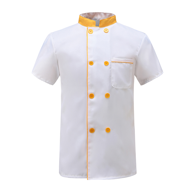 厨师服夏装短袖半袖夏天夏季工作服厨衣厂家直销包邮绣字