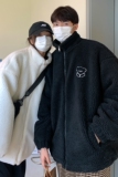 情侣装冬装新款小熊绣花羊羔毛外套加厚棉服D180P108男类现货，男装棉衣，电商A335-1（原A458）
