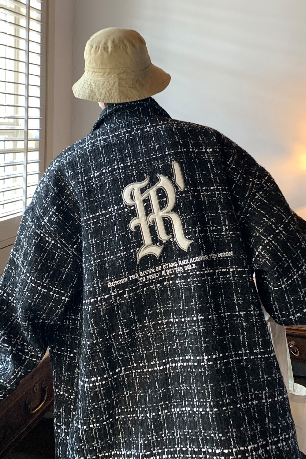 小香风字母刺绣夹克男宽松潮长袖立领情侣外套男D225P108男类,男装夹克,电商A335-1（原A458）