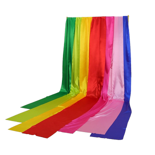 运动会彩带舞蹈绸子红绸布彩色长绸带布条彩绸丝带绸缎手抛彩带