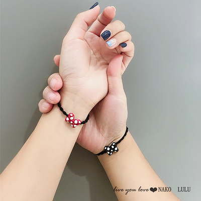 小清新米妮波点蝴蝶结米奇送男友