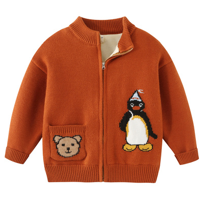 男童毛衣拉链外套卡通开衫