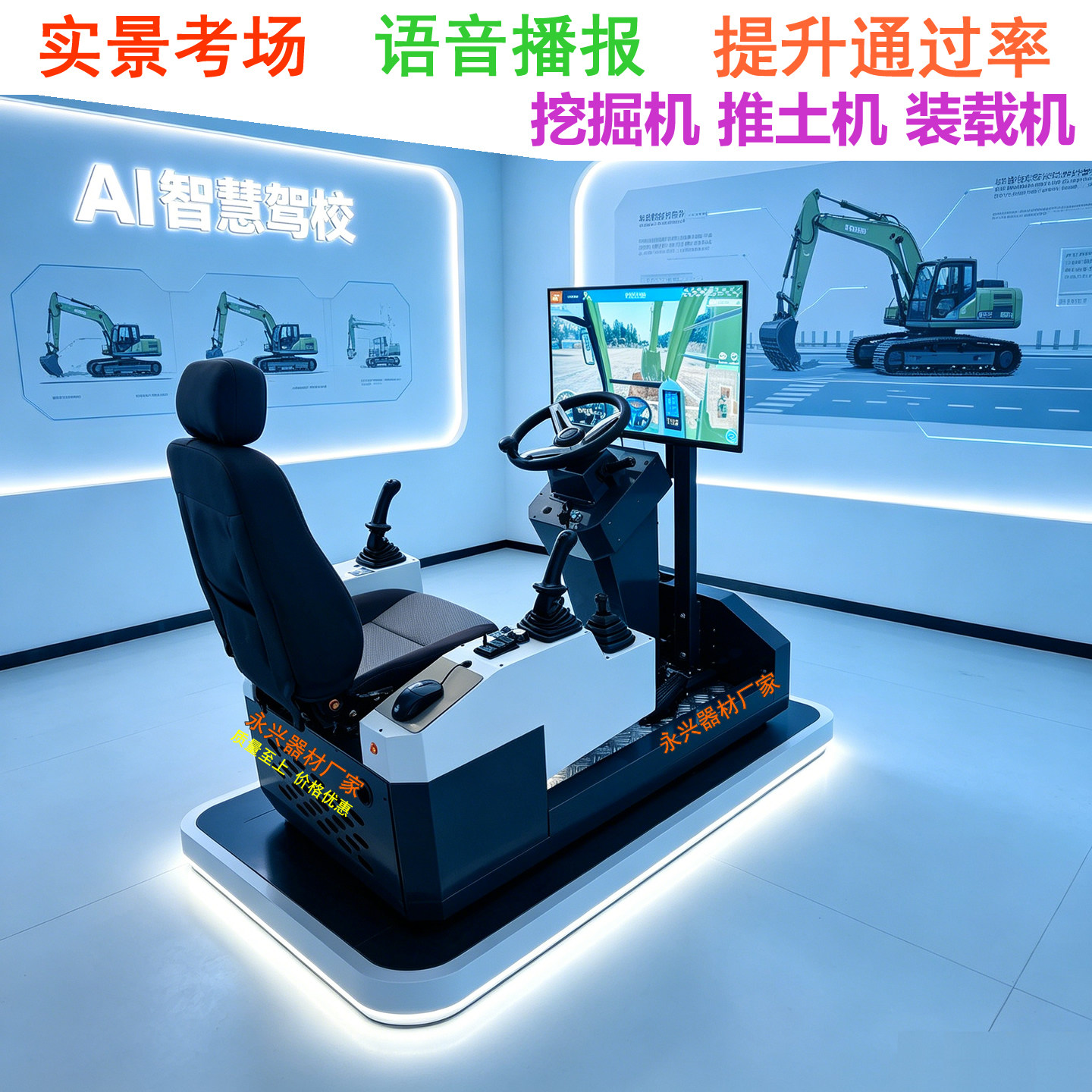 汽车驾驶模拟训练机驾培驾校机动车模拟器挖掘机推土机装载机叉车