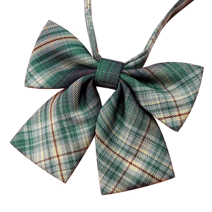 女士领花jk领结绿色格纹日系衣服配饰衬衫装饰小物羽根蝴蝶结领饰