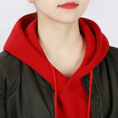 红色单独连帽百搭风高端假领子