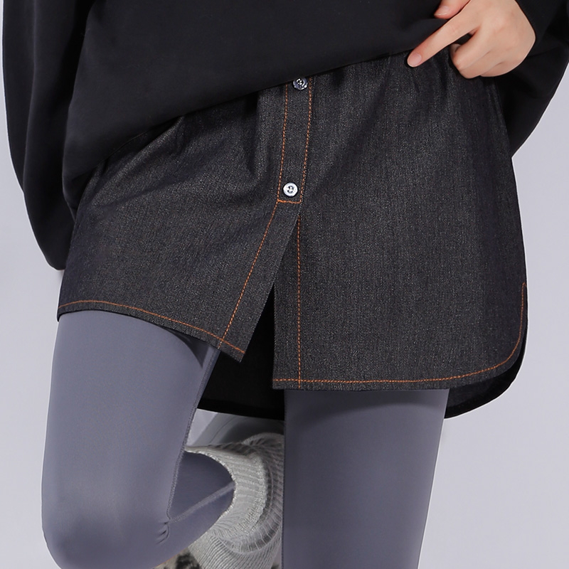 卫衣神器牛仔小屁帘女假下摆大码