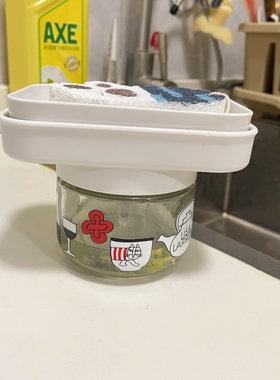 圻诺家日系Lisa Larson猫咪洗洁精按压瓶起泡盒厨房洗碗擦收纳盒