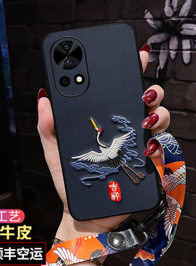 适用华为nova12手机壳活力版刺绣仙鹤12por防摔软壳5G曲屏nova12pro全包镜头女款nova12Ultra保护套中国风潮