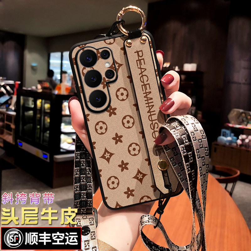 适用三星S26Ultra手机壳斜挎背带S26防摔软壳旅客S26U腕带支架女款S26+保护套网红时尚个性